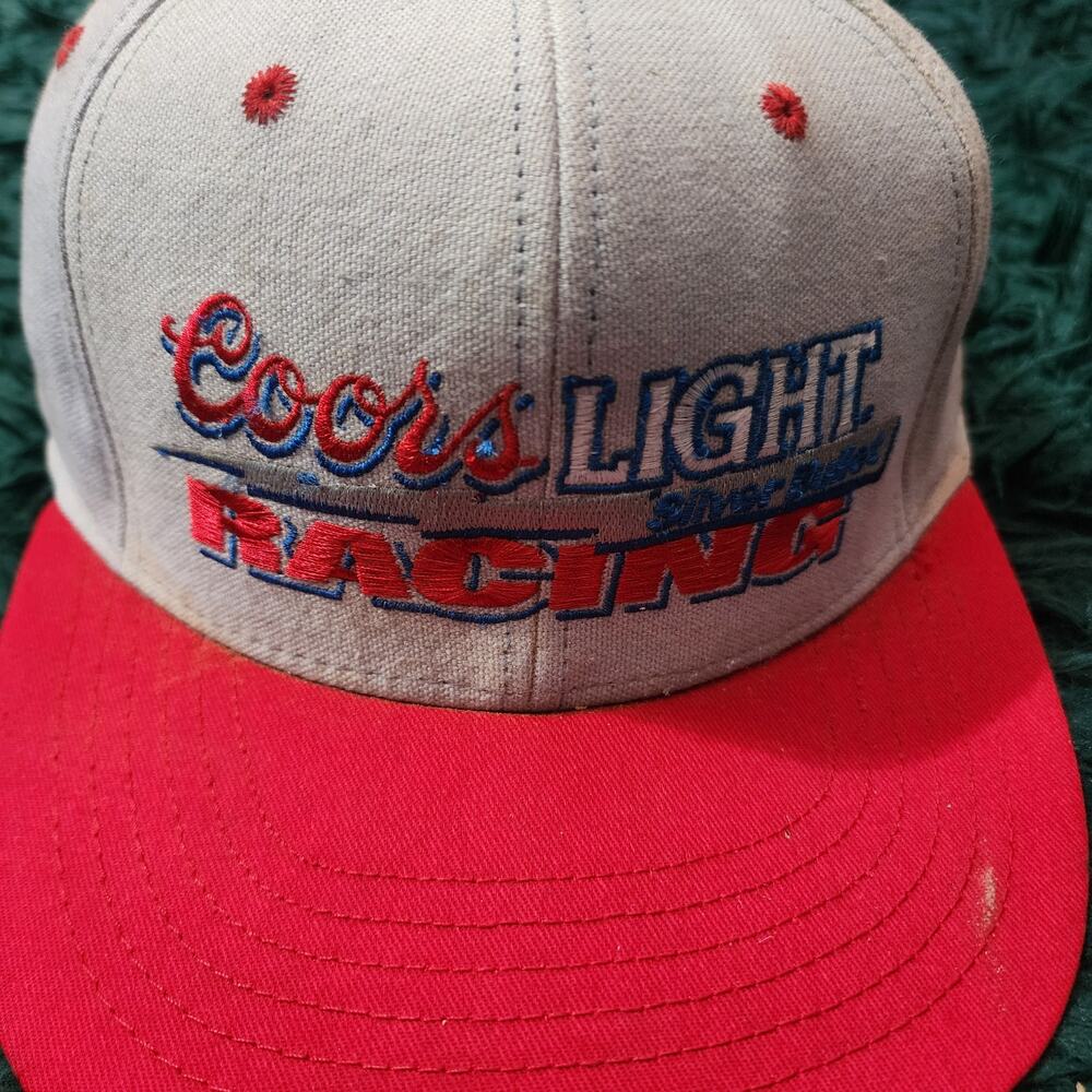 Vintage 1995 Coors Light Racing “The Silver Bullet” Snapback Hat Red White USA